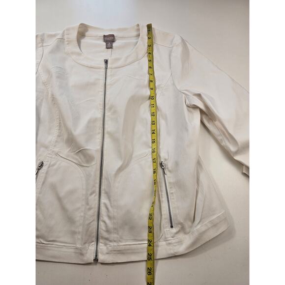 Chicos size 3 (XL) career casual shaket zip front and pockets EUC 3/4 sleeve - Picture 7 of 7